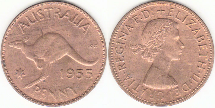 1955 Australia Penny (Unc) A001134